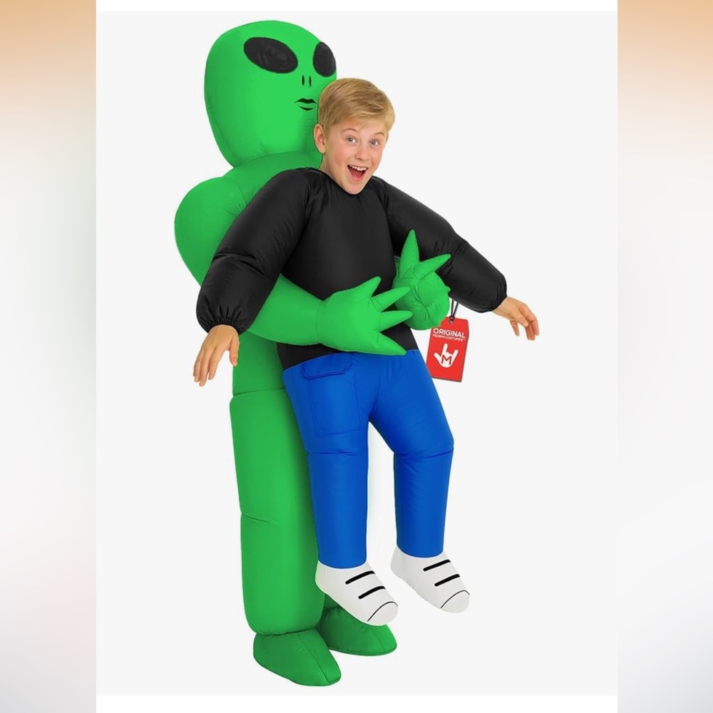 Kids Inflatable Alien Costume - Green and Black